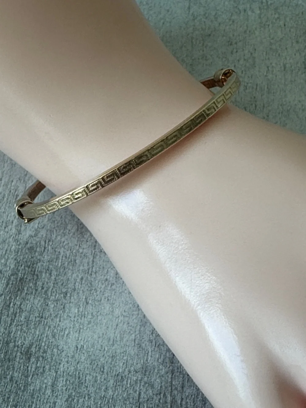 MIA FIORE Gold Plated Bronze Greek Key Dyadema Bangle Bracelet